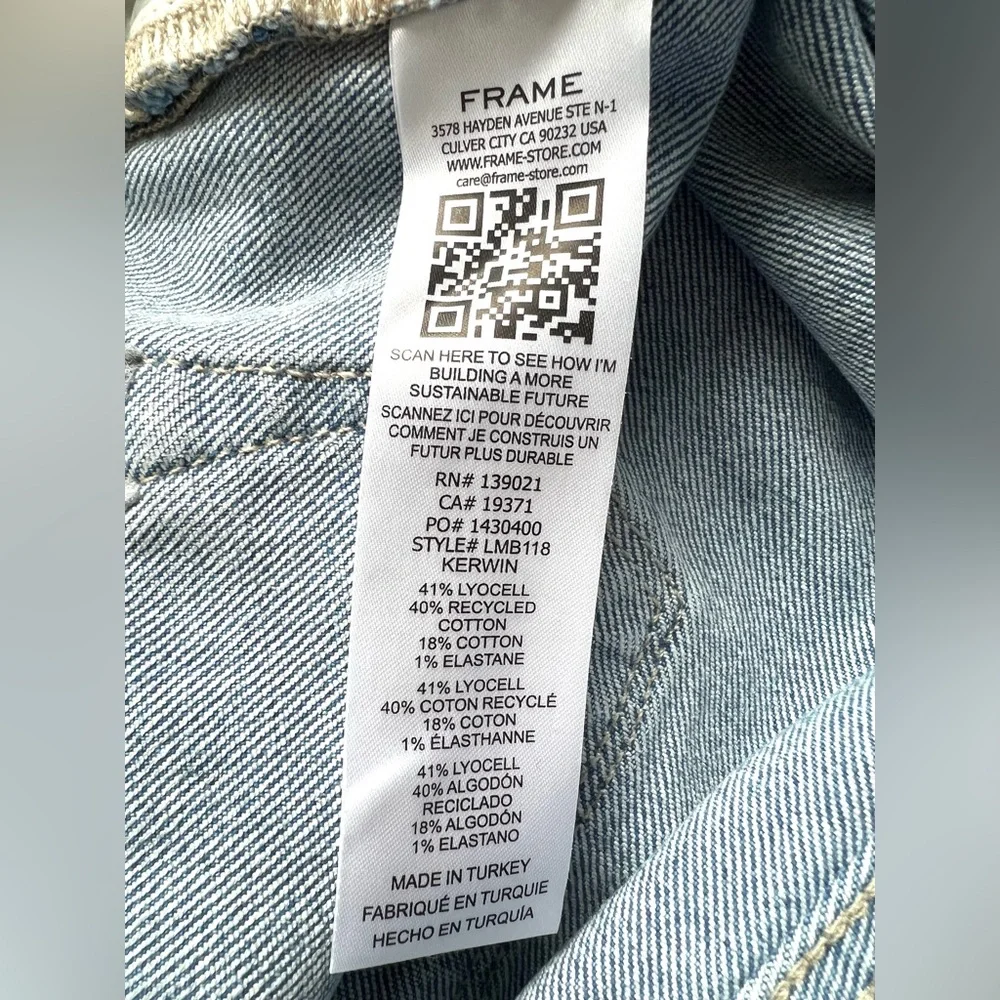 Frame Le Mini Boot in Kerwin Wash Mid Rise Light Wash NWOT Size 28 - Picture 12 of 16
